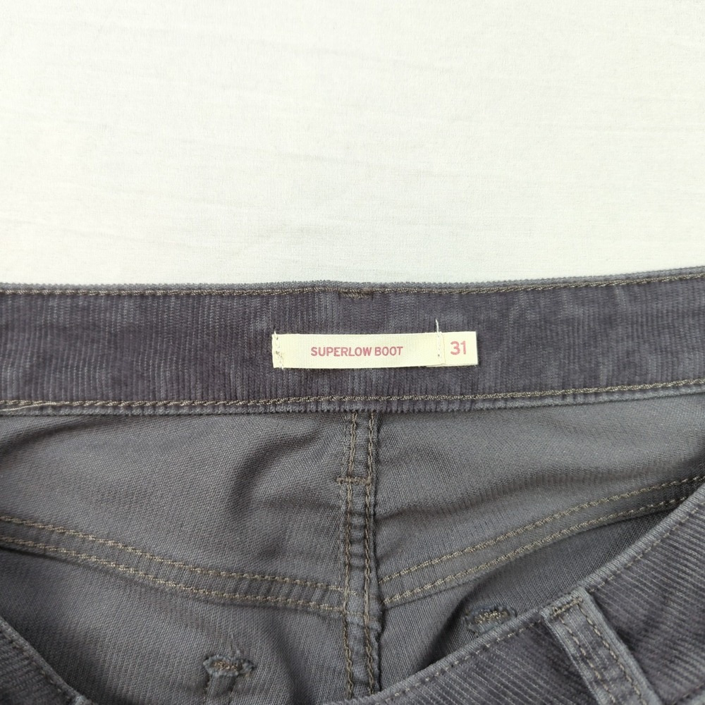 Levis Jeans Womens 31 Black Superlow Boot Cut Corduroy Classic Western Cowgirl - Picture 9 of 16